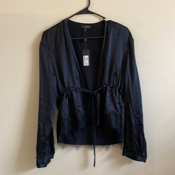 NWT Rag & Bone Black Tomlin silk shirt size - S/P - Picture 1 of 5